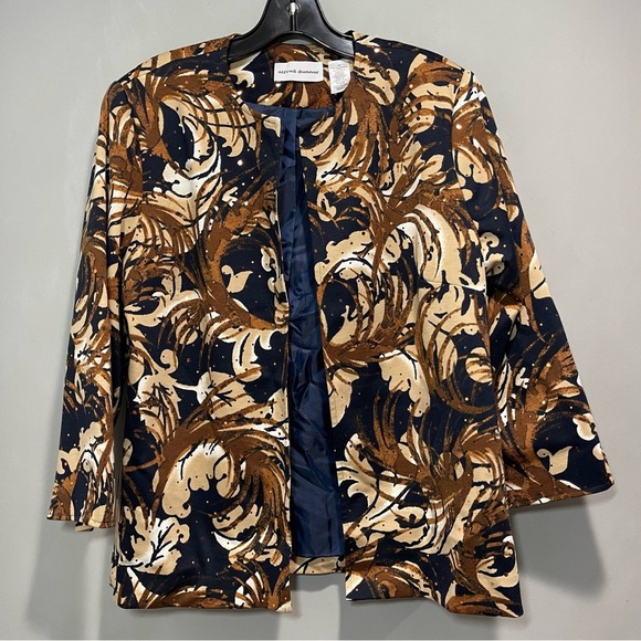 Alfred Dunner Brown, Black & Cream Jacket With Sequins size 10 - Picture 1 of 11